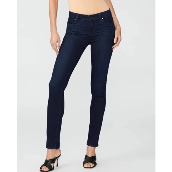 Paige Jeans Skyline Skinny Womens Mid Rise Dark Wash USA Made Stretch Soft 27 - Picture 1 of 9